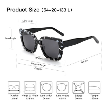 2026 New Square Polarized Sunglasses Women Thick Frame UV400 Protection Acetate Sun Glasses for Ladies Shopping Gift
