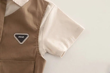 Children Baby Boys Clothes Outfits Sets Summer Kids Gentleman Tie Patchwork Vest T-Shirt 2pcs/Set Toddler Kids Clothing Sets