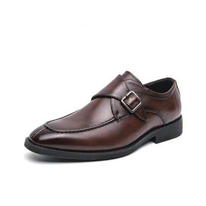 Men's business casual leather shoes cowhide retro round head British leather shoes men's leather big head men's shoes tide