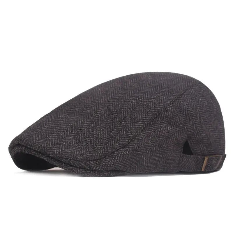 Men Retro Herringbone Grid Newsboy Caps British Painters Hats Spring and Summer Adjustable Flat Cap Hip Hop Berets