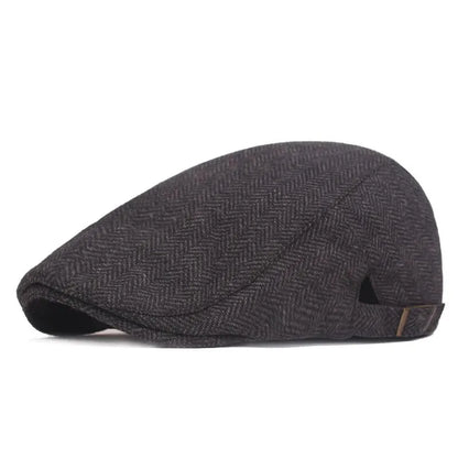 Men Retro Herringbone Grid Newsboy Caps British Painters Hats Spring and Summer Adjustable Flat Cap Hip Hop Berets
