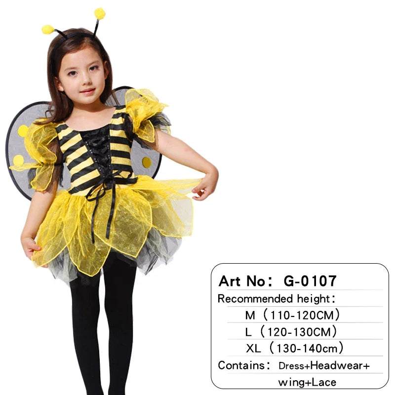 Children's Halloween costumes Girl animal insects dress up to perform bee Polka order ladybug beer show costumes