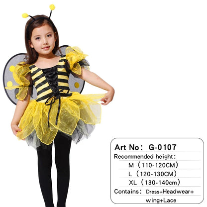 Children's Halloween costumes Girl animal insects dress up to perform bee Polka order ladybug beer show costumes