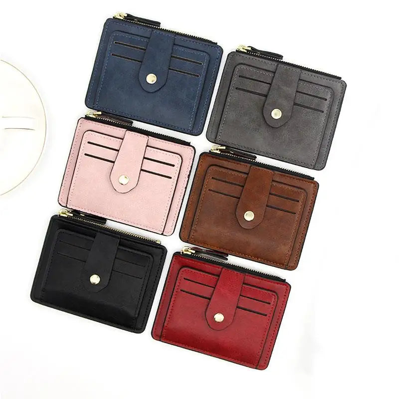 2026 Luxury Small Men's Credit ID Card Holder Wallet Male Slim Leather Wallet with Coin Pocket Brand Designer Purse for Women