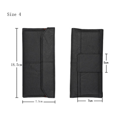 Genuine Leather Slim Phone Pouch Case For iphone 14 13 12 Pro Max Samsung S23 S22 Ultra Belt Clip Holster Cover Bag 4.7-7.2 inch