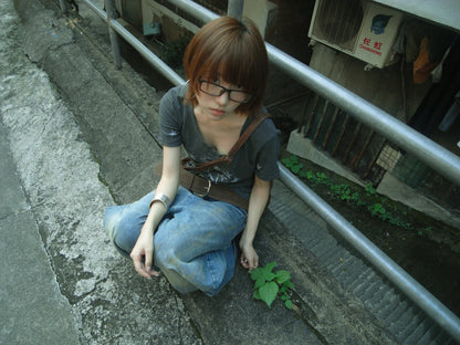 Karrram Japanese Y2k Letter Print T-shirt Trashy 2000s Style V-neck T Shirt Vintage Harajuku Short Sleeve Tee Shirt Grunge 90s