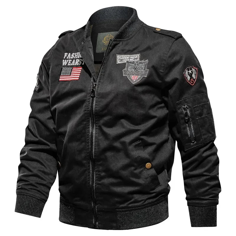 Men's Tactical Motorcycle Riding Jacket Military SWAT Combat Army Pilot Windbreaker Autumn Multi-Pocket Cargo Coat Outdoor Biker