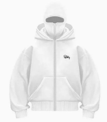 Ninja jacket 2025 new model hot sale upper and lower double-head zipper POG GHB print niche design new model