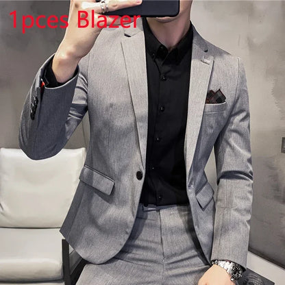 25 Colors 1 Pcs Blazer No Pants S-7XL New Wedding Dress Formal Business Slim Mens Suit Jacket Plaid Striped Solid Color