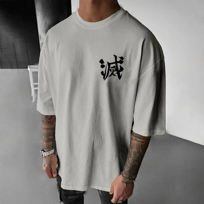 Demon Slayer Men's T-shirt Inosuke Hashibira Japan Anime Summer Boy Spring and Autumn Children's Short Sleeves Parent-Child Wear