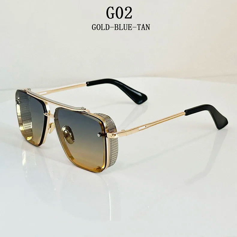 Metal Punk Sunglasses For Men Vintage Square Fashion Glasses 2024 Vacation Sunglasses Women Trendy Gafas De Sol Hombre Zonnebril