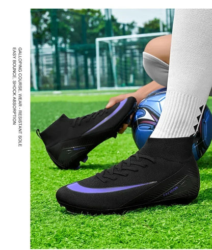 New Men Football Boots Match Outdoor Long Spikes Soccer Shoes Cleats Comfortable Training Sport Adult Breathable Boys Non Slip