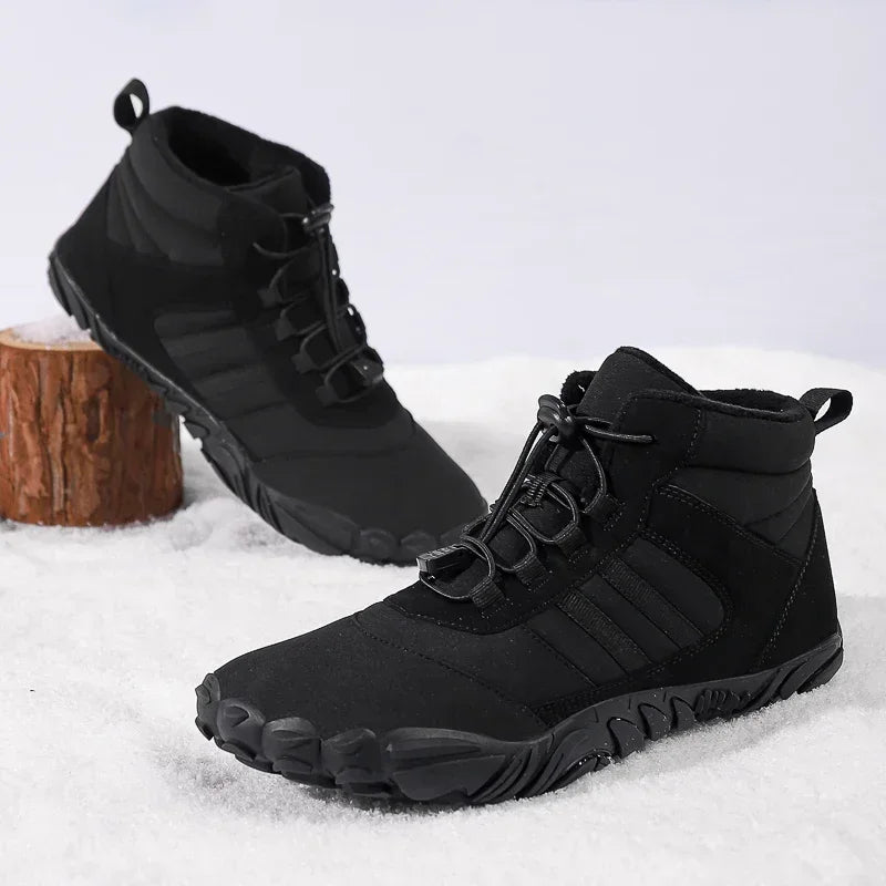 New Winter Booties Men Snow BareFoot Casual Shoes Outdoor Waterproof Work Shoes Warm Fur Men Ankle Shoes Snow Boots Plus Size 50