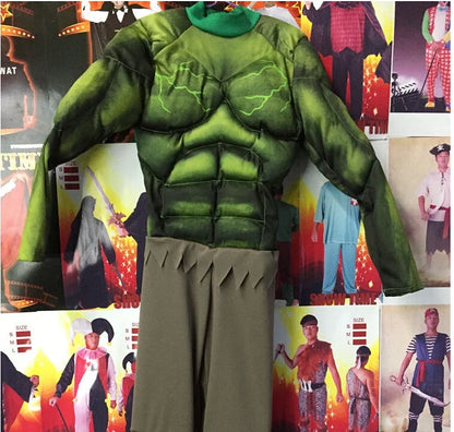 New Boys Hulk Costume Superhero Hulk Cosplay Muscle Jumpsuit Gloves Suit Girls Halloween Carnival Party Costumes