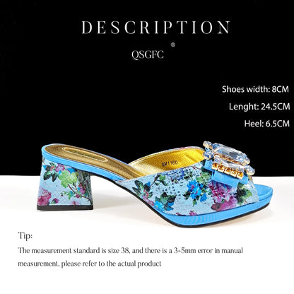 Nigeria Fashion Luxe Sky Blue Peep-Toe Heels & Three-Dimensional Bag Set – Perfect for Elegant Events