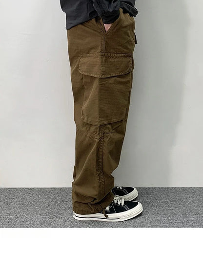 High Quality Cotton Cargo Pants Mens Clothing Plus Size Casual Pants Japanese Harajuku Casual Tactical Joggers Baggy Trousers