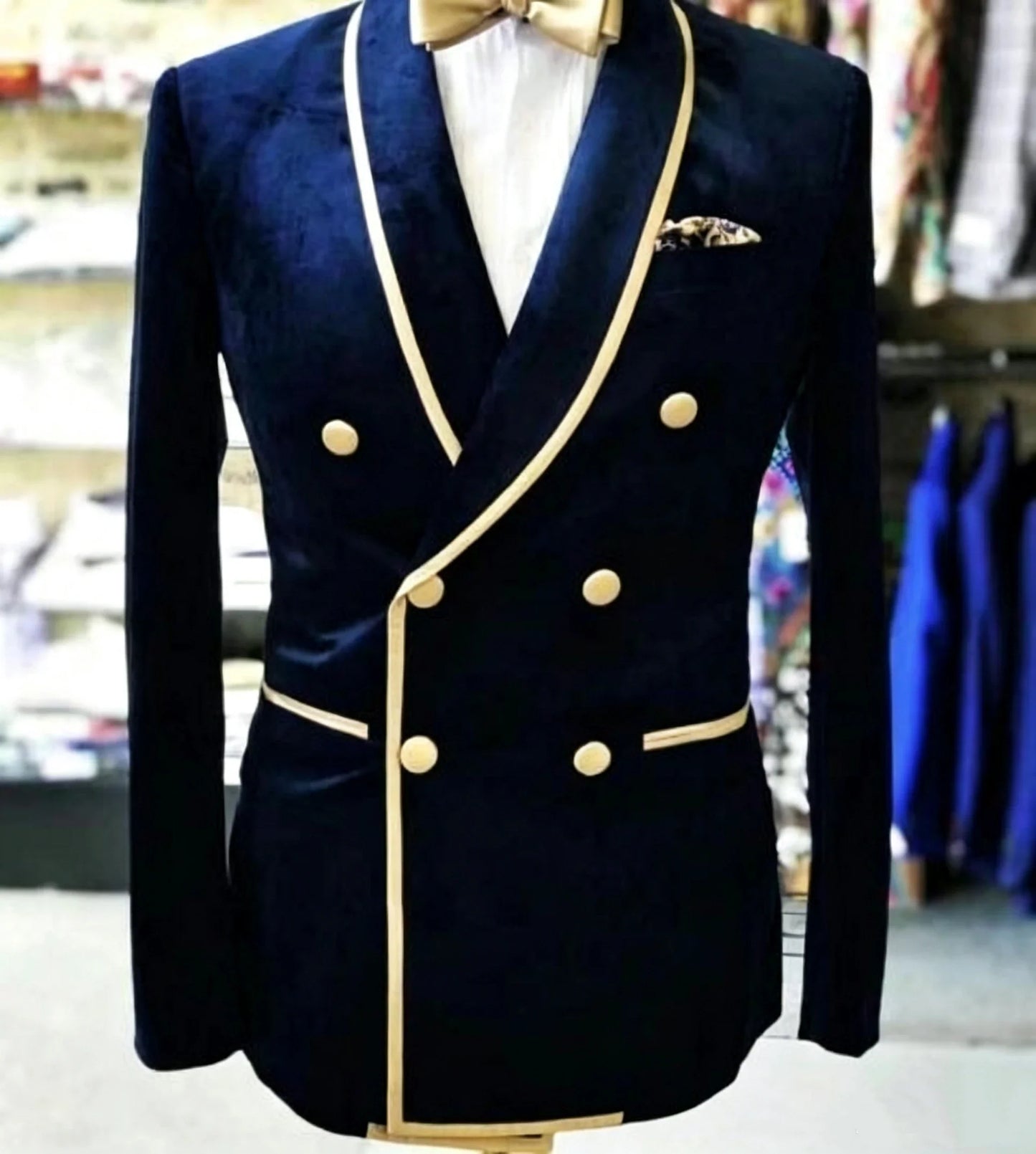 Slim Fit Velvet Men's Double Breasted Wedding Blazer Shawl Lapel Suit Jacket for Party Prom Business One Coat Outwear Outfits