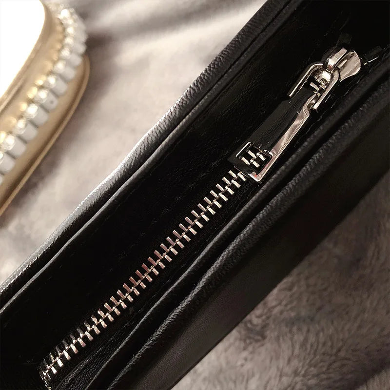 Diamond Red Heart Evening Clutch Women's Designer Chic RhinestoneBlack Wallet Wedding Party Sac A Main