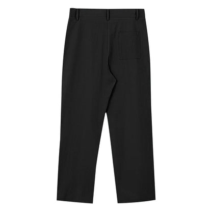 Amazon European and American Men's Linen Solid Color Casual Suit Pants New Fashion Beach Wide-Leg Trousers