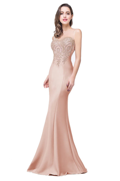 Elegant Mermaid Evening Dress Women Golden Appliques Lace Royal Blue Sweetheart Illusion Wedding Party Prom Gowns Robe de Soiree
