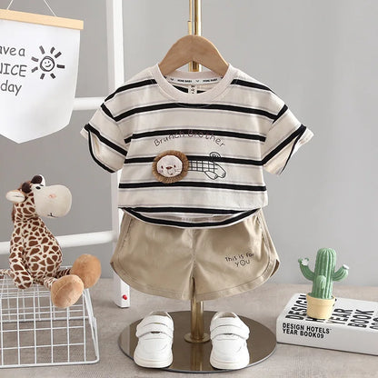 New Summer Baby Boys Clothes Suit Children T-Shirt Shorts 2Pcs/Sets Girls Clothing Infant Casual Costume Kids Tracksuits