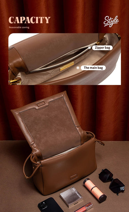 Women's Single Room Bag 2026 New Beige Flip Cover Handbag for Women's Commuting