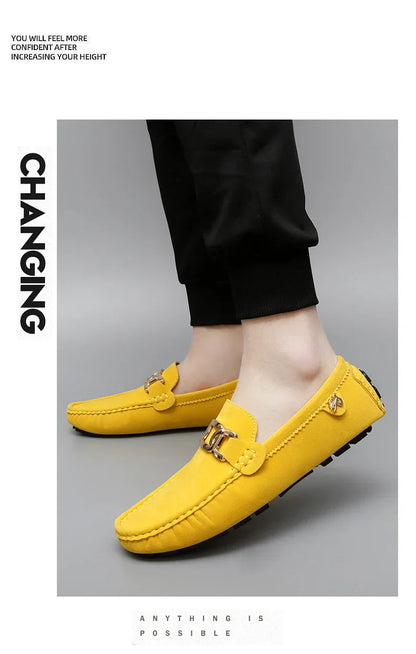 2025 New Handmade Beanie Shoes Men's Soft Sole Slip-On Casual Lazy Shoes Breathable Trbottomy Easiest for Match Large Size