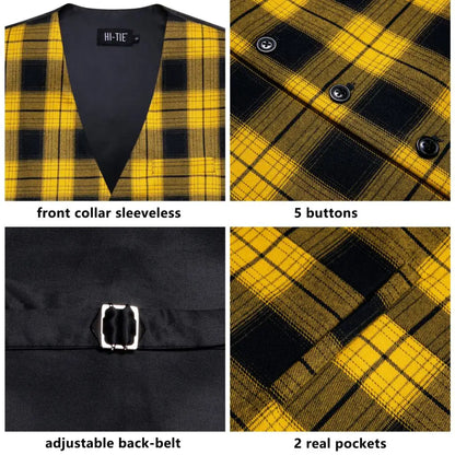 Jacquard Viscose Mens Vest Striped Waistcoat Sleeveless Jacket Wedding Business Silver Gold Blue Yellow Green Red Pink