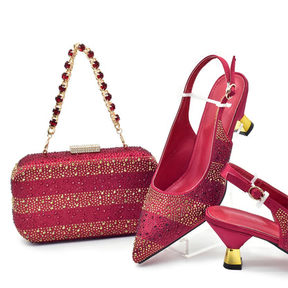 Designer Shoe and Bag Sets From Italy Original Italian Shoes and Bag Set for Women Wedding Shoes for Women Bride Party Pumps