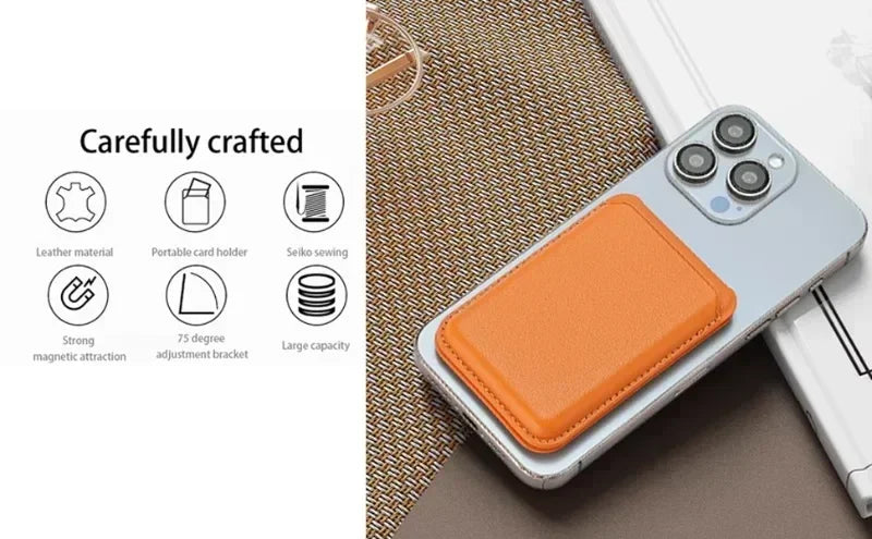 Magnetic Wallet Card Holder Leather Case Hide Stand Case for Magsafe for IPhone 15PM 14 13 ProMax Plus Wallet Back Pocket Covers