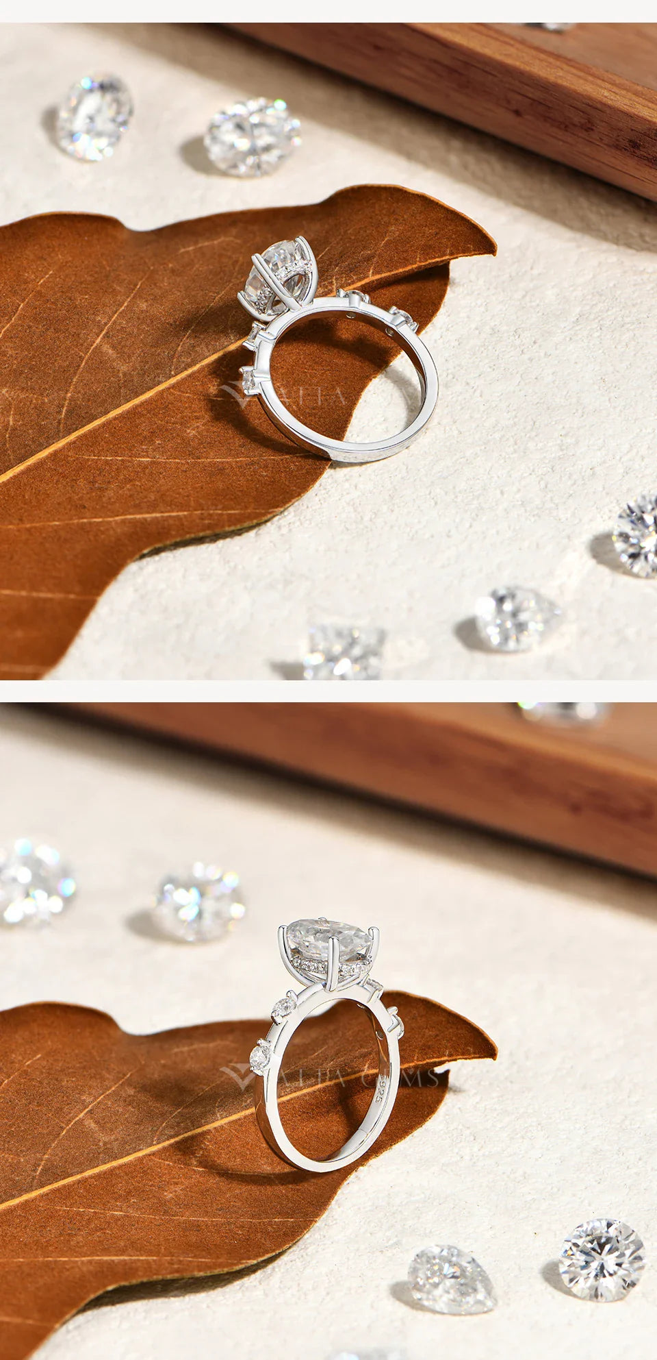 ATTAGEMS Nouvelle bague ovale en moissanite synthétique 3 carats D VVS1 en argent 925 pour femme, usage quotidien, décontracté, cadeaux d'anniversaire, bijoux de fête
