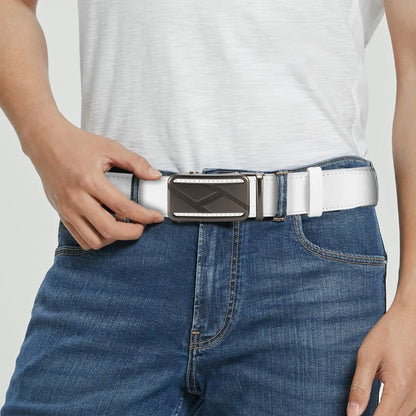 Brand Leather Belts for Men 105cm-135cm Automatic Belt with Ratchet Strap Top Quality Belts Luxury Belts for Men