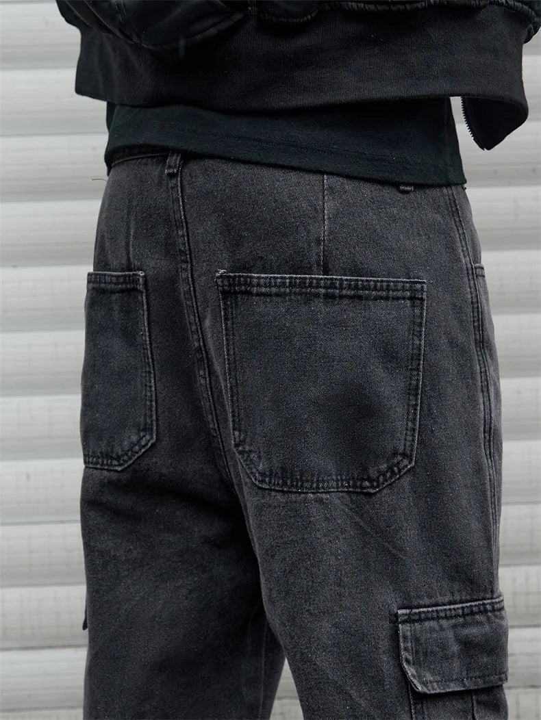 Y2k New Baggy Jeans Male Hip Hop Harajuku Trousers Wide Leg Denim Pants Men's Jeans Streetwear Korean Oversize Cargo Pants