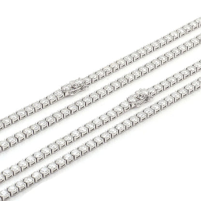 2/3/4/5/6mm Moissanite Tennis Necklace Bracelet for Women Men Hip Hop Diamond Neck Chain 925 Sterling Silver Fine Jewelry
