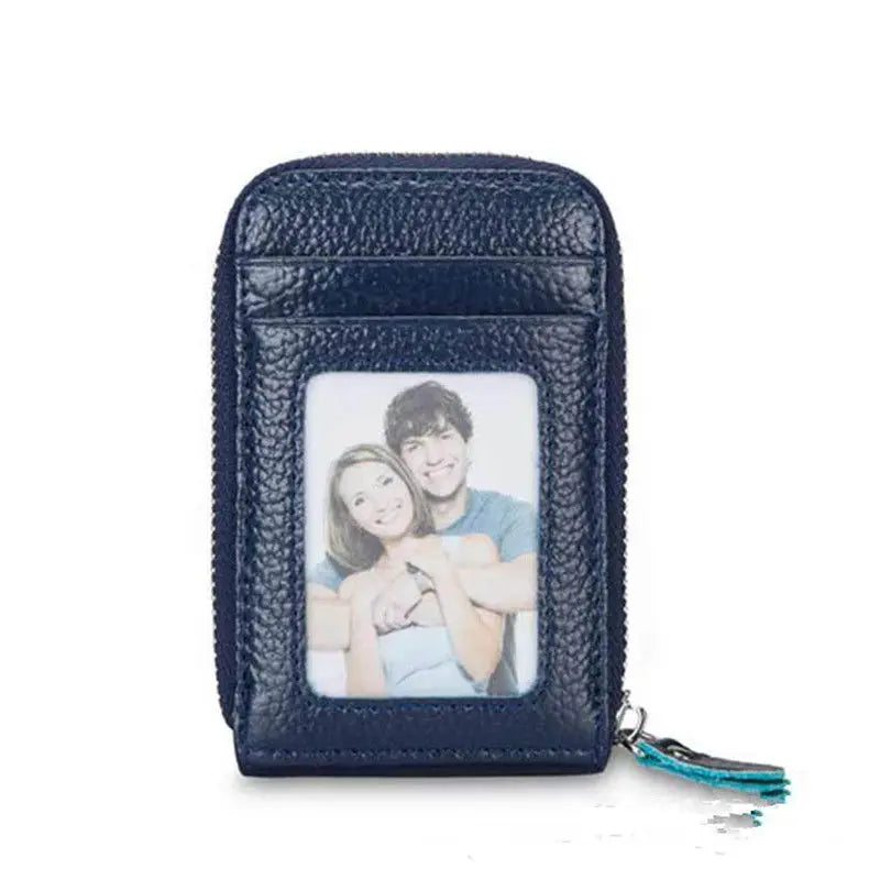 Portefeuille Homme en Cuir PU Véritable Porte-Cartes de Crédit Blocage RFID Pochette Zippée Homme Sac Multi-cartes Fermeture Éclair Haute Qualité
