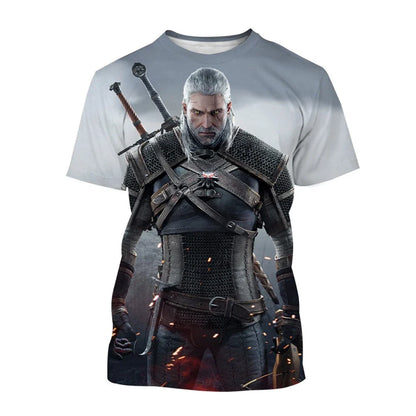 Latest Witcher 3D Printed T-shirt Fashion Role Playing Game Witcher King Assassin Casual Harajuku Neutral T-shirt