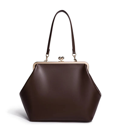 Fashion Large Kisslock Clip Shell Clutch Bag  Designer Women Handbags Luxury Soft Pu Leather Shoulder Bags Elegant Party Bag2026