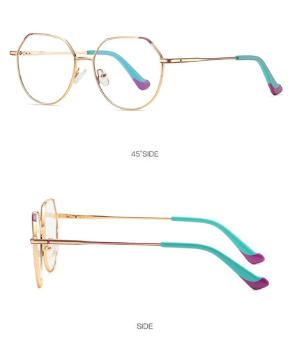 Metal Myopia Prescription Glasses Hyperopia Reading Glasses Women Anti Blue Light Computer  Glasses Optical Glasses Frame