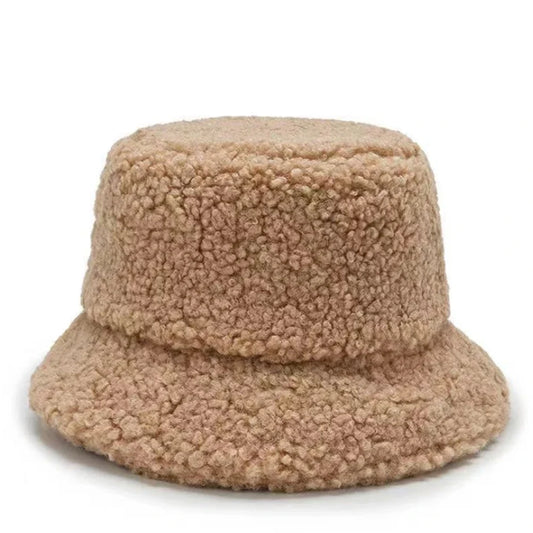 Winter Warm Fleece Bucket Hat for Men Women Cold Resistant Fashion Fisherman Cap Trendy Sunshade