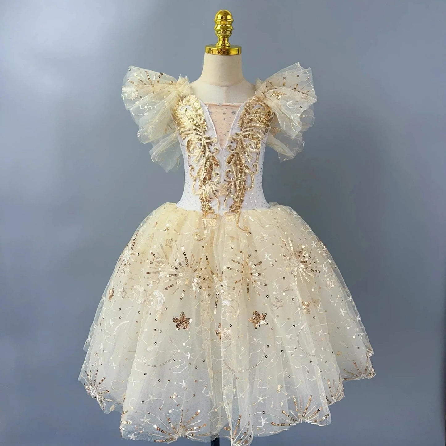 Kids Sequin Ballet Dress Performance Clothes Silver Girls Modern Dance Skirts Children Ballet Tutu Party Princess Dress Costumes
