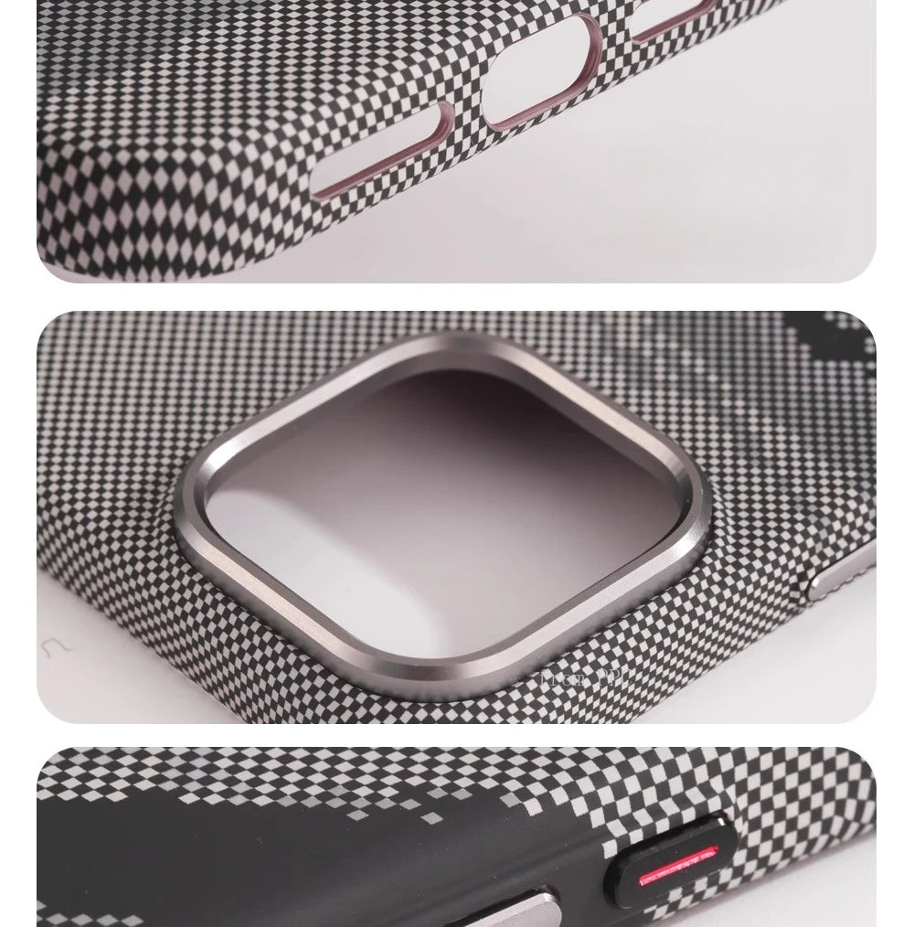 Abstract Landscape Relief for MagSafe Phone Case for iPhone 16 15 14 Pro Max 17 Wireless Charge Alloy Lens Shield Hard PC Cover