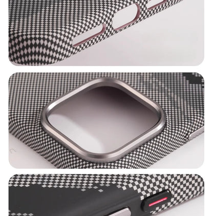 Abstract Landscape Relief for MagSafe Phone Case for iPhone 16 15 14 Pro Max 17 Wireless Charge Alloy Lens Shield Hard PC Cover
