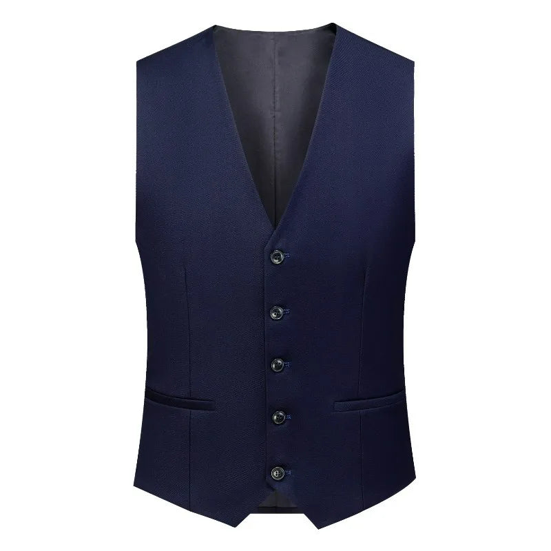 Man Waistcoat Single-breasted V-neck Male Suit Vest Simple Solid Color Comfortable Business Casual Versatile Men Vest