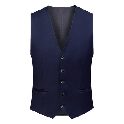 Man Waistcoat Single-breasted V-neck Male Suit Vest Simple Solid Color Comfortable Business Casual Versatile Men Vest