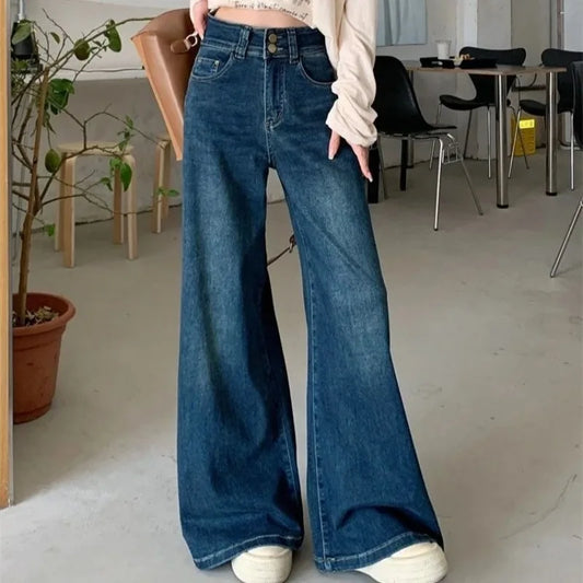High Waist Jeans Wide Leg Loose Fit 2025 Fashion Denim Trousers Comfort Stretch Bootcut Pants for Women Casual Wear Everyday