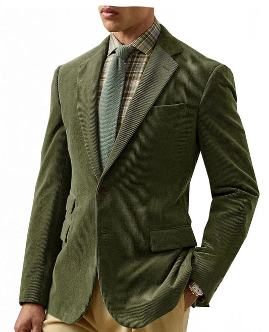 Vintage Corduroy Men's Blazers Luxury High Quality Wedding Dresses Clothes Men Jacket Suits Spring/Autumn Retro Casual Coats
