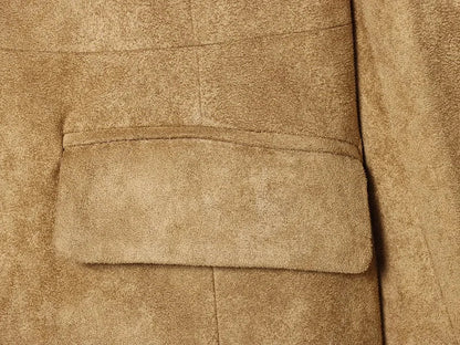 Faux Fur Suede Blazers for Women Faux Leather Women's Tailoring Blazers Winter Luxury Woman Blazer Fitted Coats and Jacket