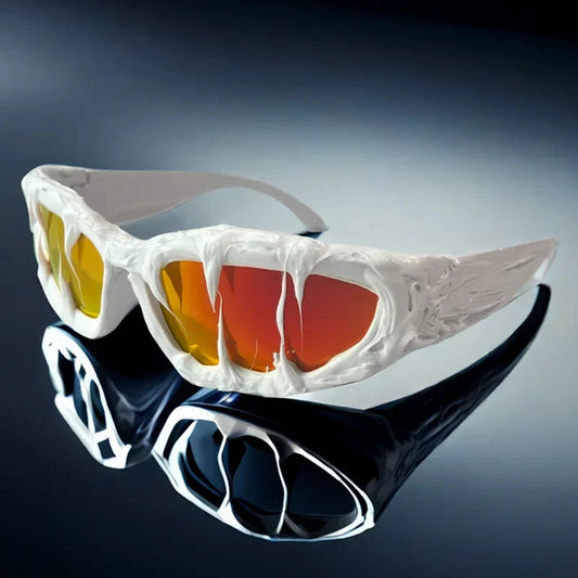 New Fashion Designer Wrap Around Fashion Men glasses Oval Vintage Punk Street Sun Glasses for Women Outdoor Sport Party