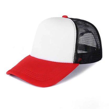 Unisex Cheaper 5 Panel Trucker Hat For Adult Summer Net Baseball Cap Men Women Sponge Mesh Adjustable Sun Hat Visor