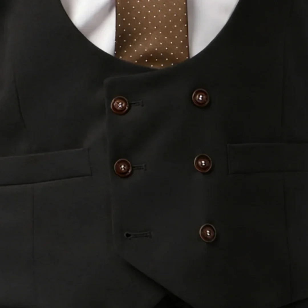 Men Vest White Double Button With Pocket Solid Waistcoat For Wedding Banquet Business Work Office Casual Daily Men Suit Vest